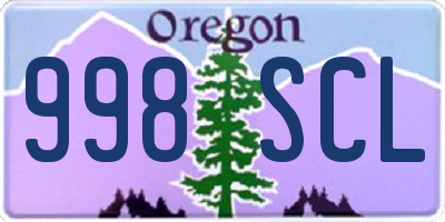 OR license plate 998SCL