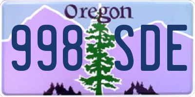 OR license plate 998SDE