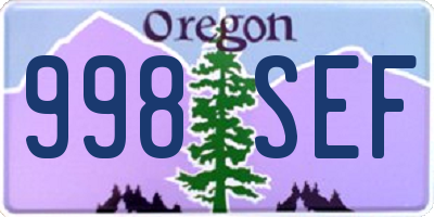 OR license plate 998SEF