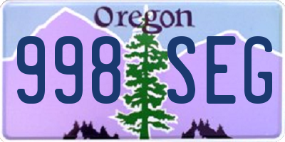 OR license plate 998SEG