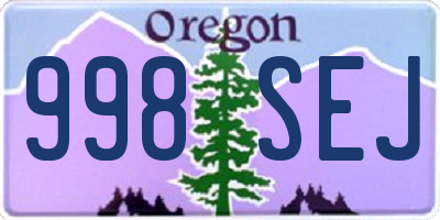 OR license plate 998SEJ