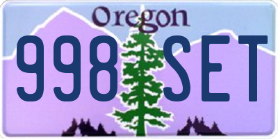 OR license plate 998SET