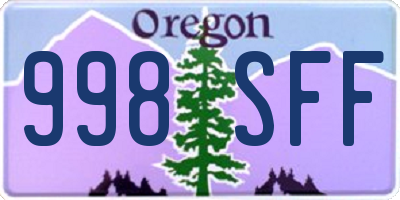 OR license plate 998SFF