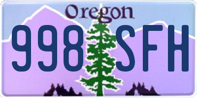 OR license plate 998SFH