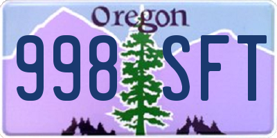 OR license plate 998SFT