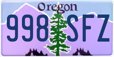 OR license plate 998SFZ