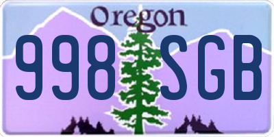 OR license plate 998SGB