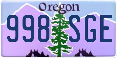 OR license plate 998SGE