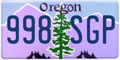 OR license plate 998SGP