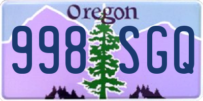 OR license plate 998SGQ