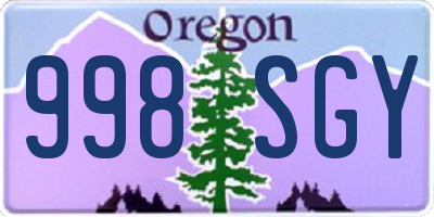 OR license plate 998SGY