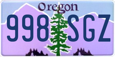 OR license plate 998SGZ