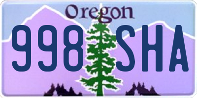 OR license plate 998SHA