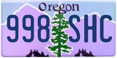 OR license plate 998SHC