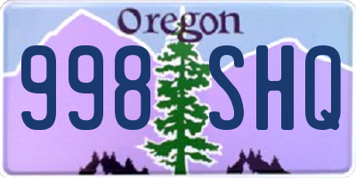 OR license plate 998SHQ