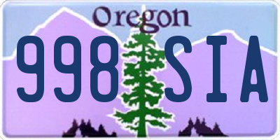 OR license plate 998SIA