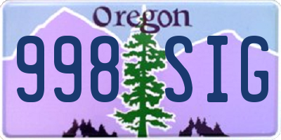 OR license plate 998SIG