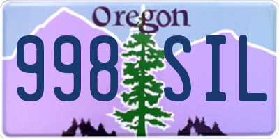 OR license plate 998SIL