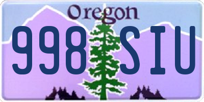 OR license plate 998SIU