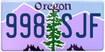 OR license plate 998SJF