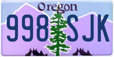 OR license plate 998SJK