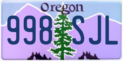 OR license plate 998SJL