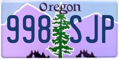 OR license plate 998SJP