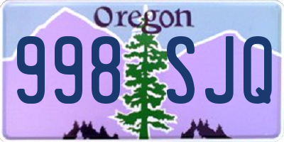 OR license plate 998SJQ