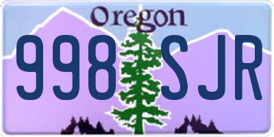 OR license plate 998SJR