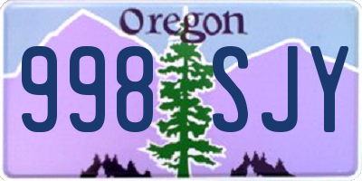 OR license plate 998SJY