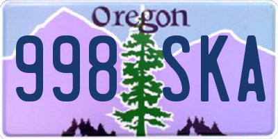 OR license plate 998SKA