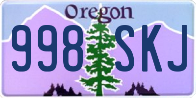 OR license plate 998SKJ