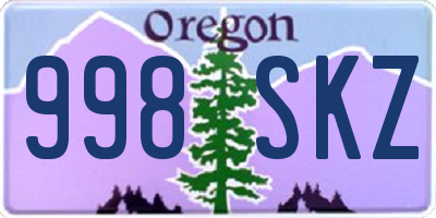 OR license plate 998SKZ