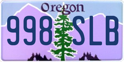 OR license plate 998SLB