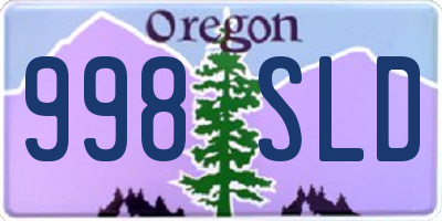 OR license plate 998SLD