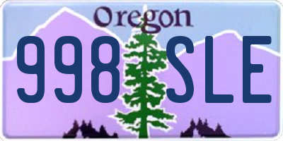 OR license plate 998SLE