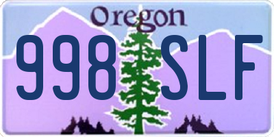 OR license plate 998SLF