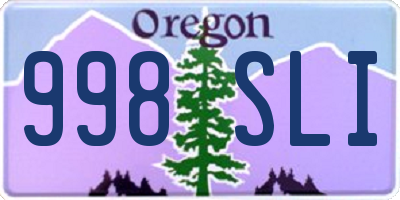 OR license plate 998SLI