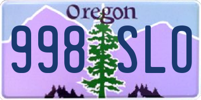 OR license plate 998SLO