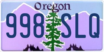 OR license plate 998SLQ