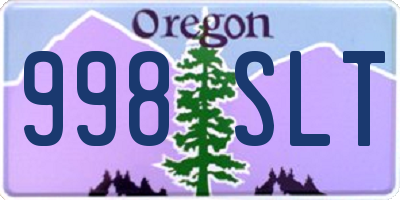 OR license plate 998SLT