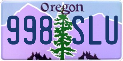 OR license plate 998SLU