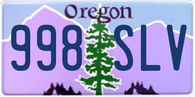 OR license plate 998SLV