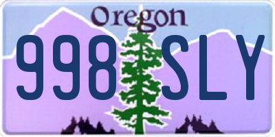 OR license plate 998SLY