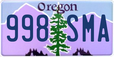 OR license plate 998SMA