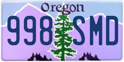 OR license plate 998SMD