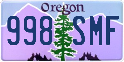 OR license plate 998SMF