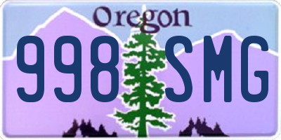 OR license plate 998SMG