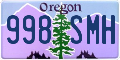 OR license plate 998SMH