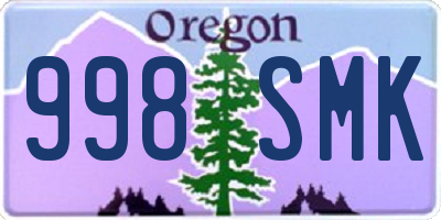 OR license plate 998SMK